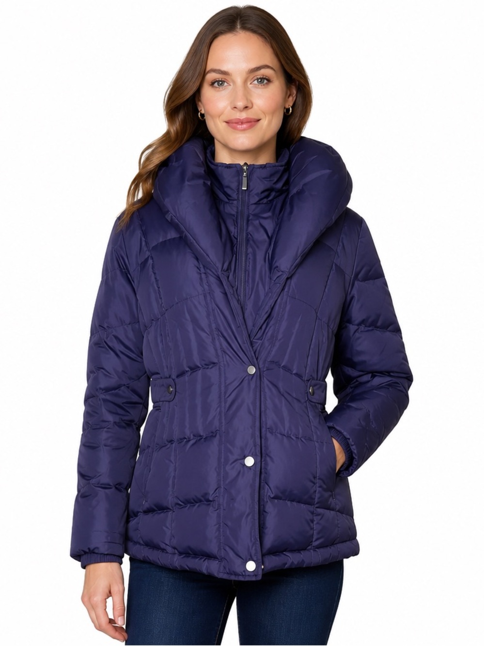 Mackintosh New England Down Feather Puffer Coat Purple Medium
